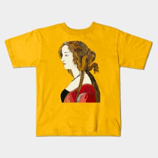 Inspired by Sandro Botticelli’s Ideal Portrait of a Lady Kids T-Shirt